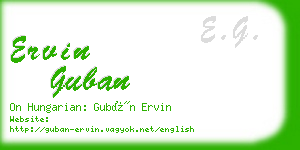 ervin guban business card